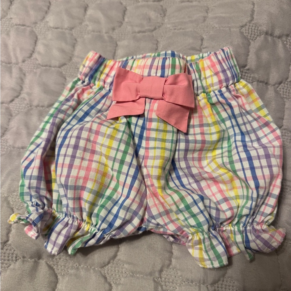 TBBC Plaid Toddler Bloomer Shorts with Pink Bow